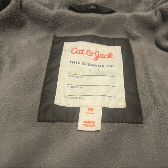 Cat & Jack Quilted Puffer Jacket Black Kids Size XS - Picture 5 of 6